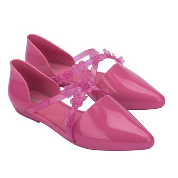 Melissa Butterfly Strap Pink Flats Size 8 New In Box - Picture 1 of 6